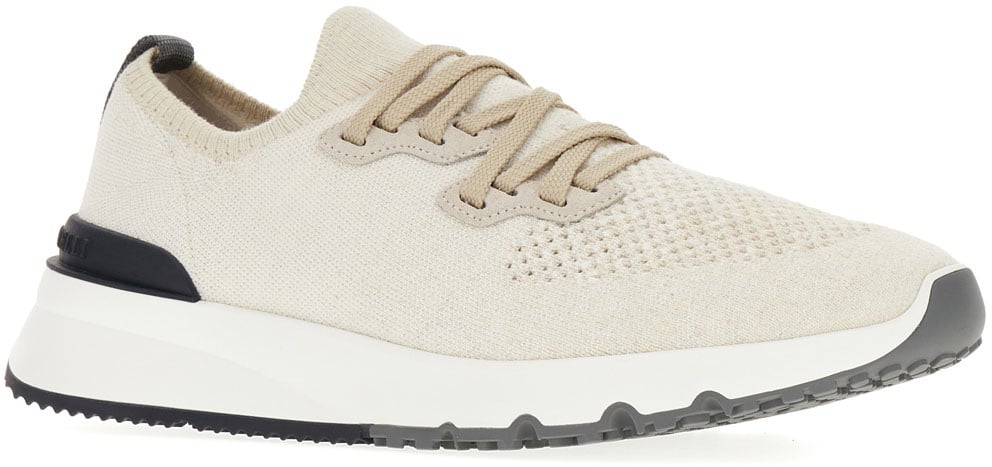 Brunello Cucinelli Sand fabric sneakers Neutraal