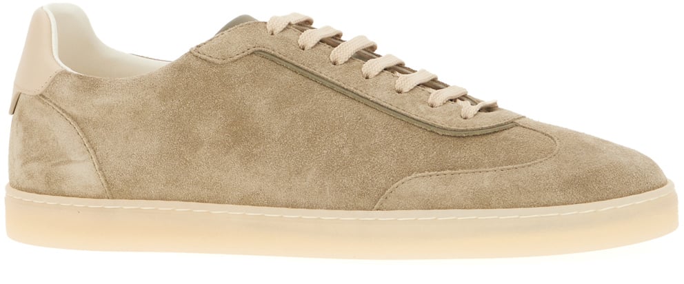 Brunello Cucinelli Cappuccino suede sneakers Neutraal