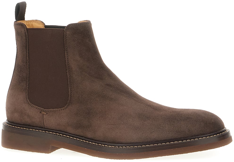Brunello Cucinelli Brown suede ankle boots Bruin