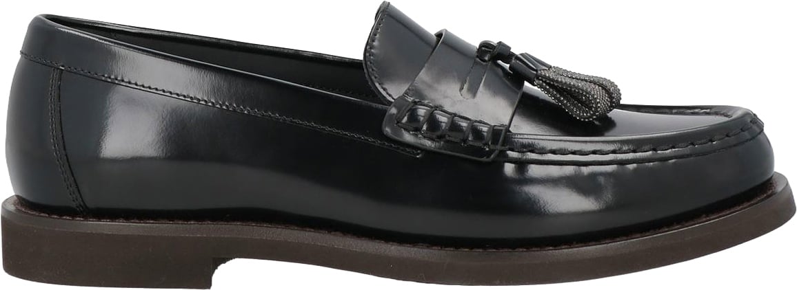 Brunello Cucinelli Leather Penny Loafer Zwart