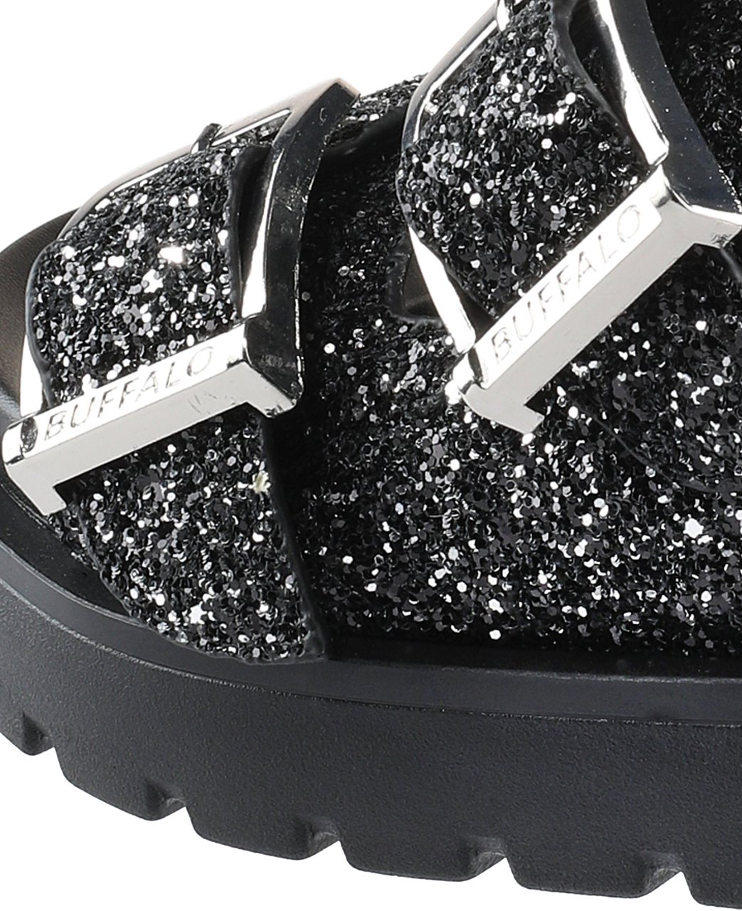 Buffalo London Raya Ari Glam Slippers Zwart