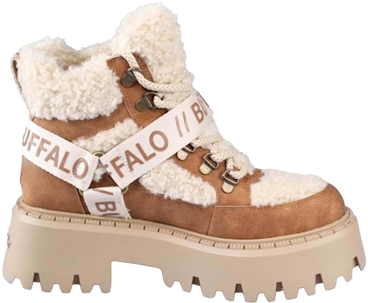 Buffalo London Aspen Com Mid Warm Boots Beige
