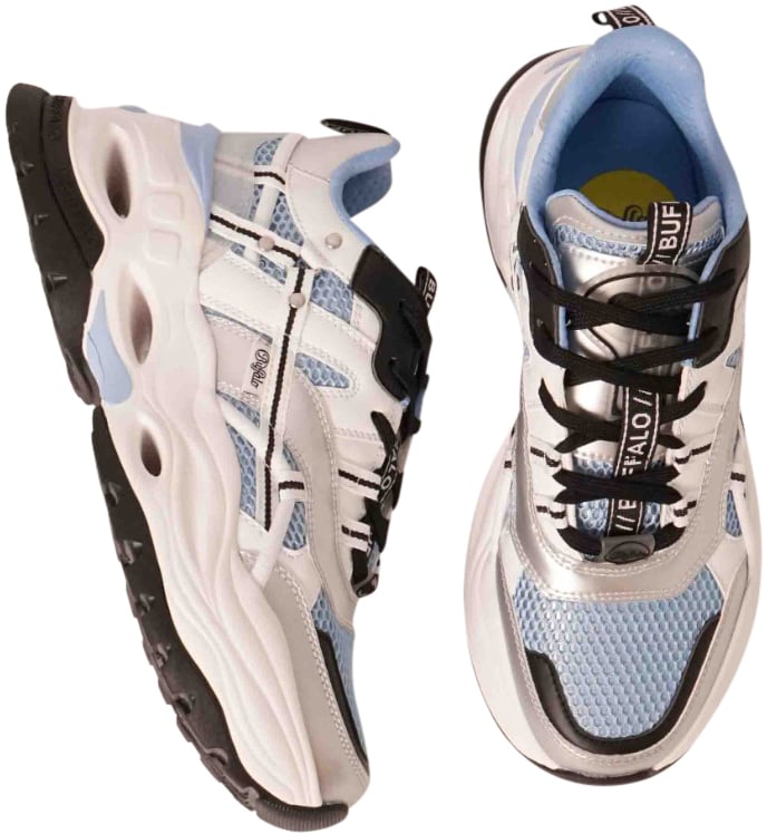 Buffalo London Buffalo Triplet Hollow Sneakers Lichtblauw Triplet Hollow Blauw