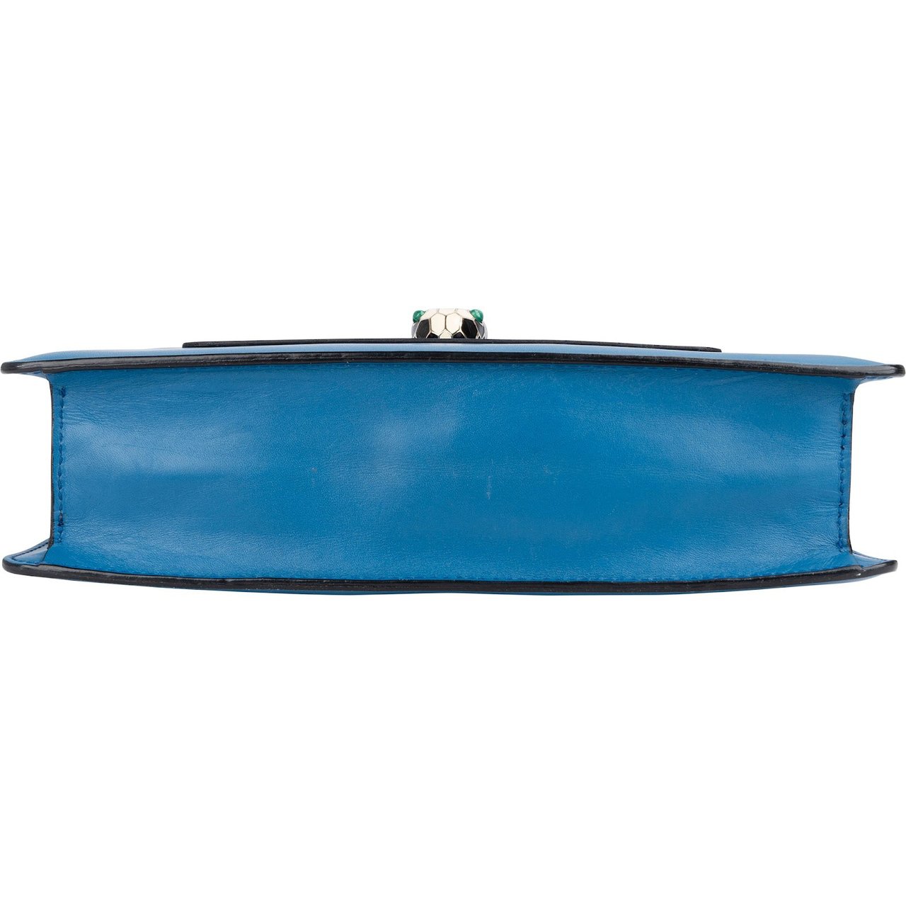 Bulgari Bleu Leather Serpenti Forever Flap Crossbody Bag Blauw