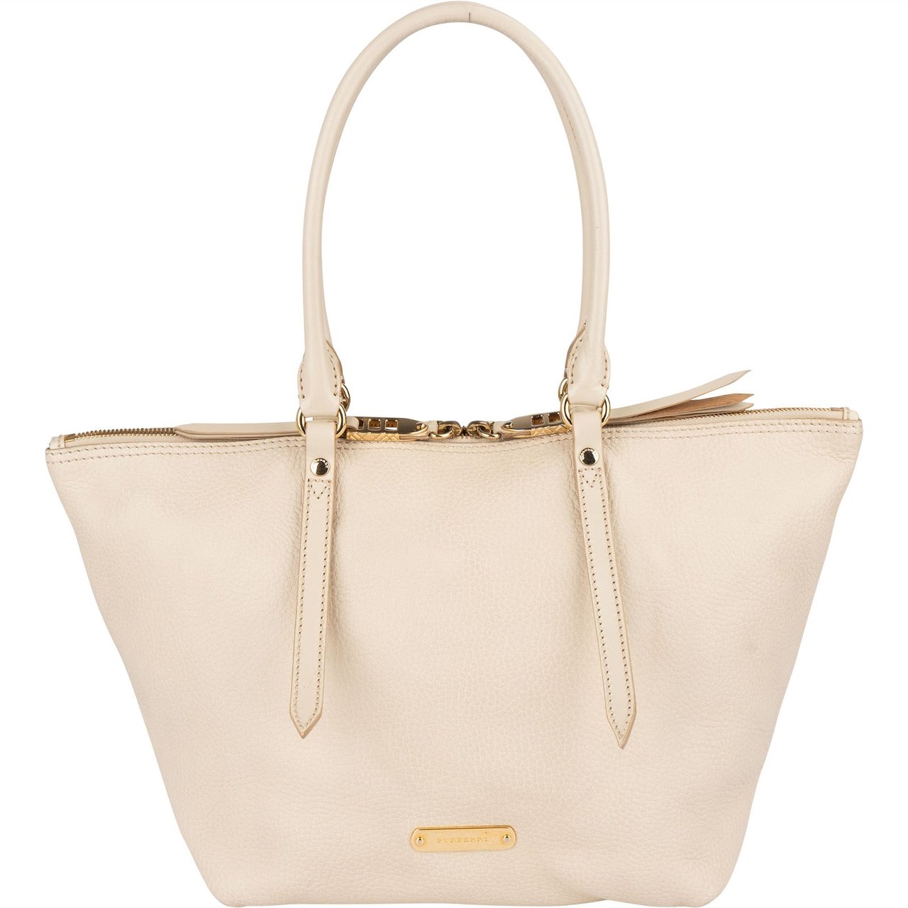 Burberry Grainy Leather Blaze Tote Handbag Wit
