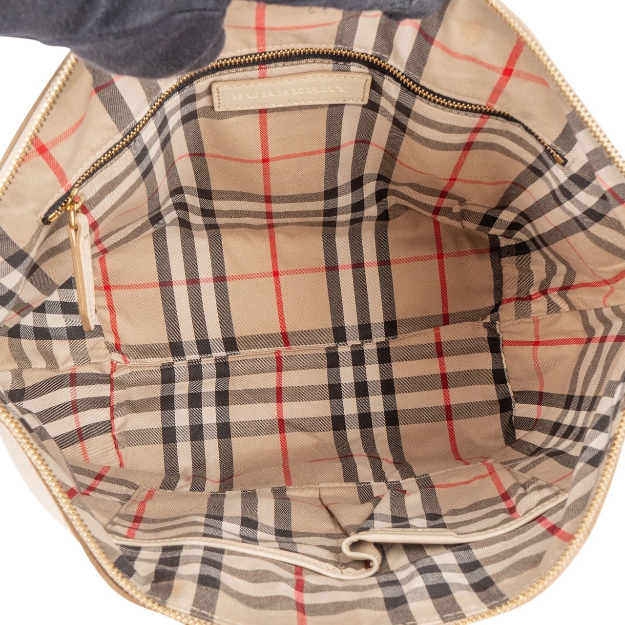 Burberry Grainy Leather Blaze Tote Handbag Wit