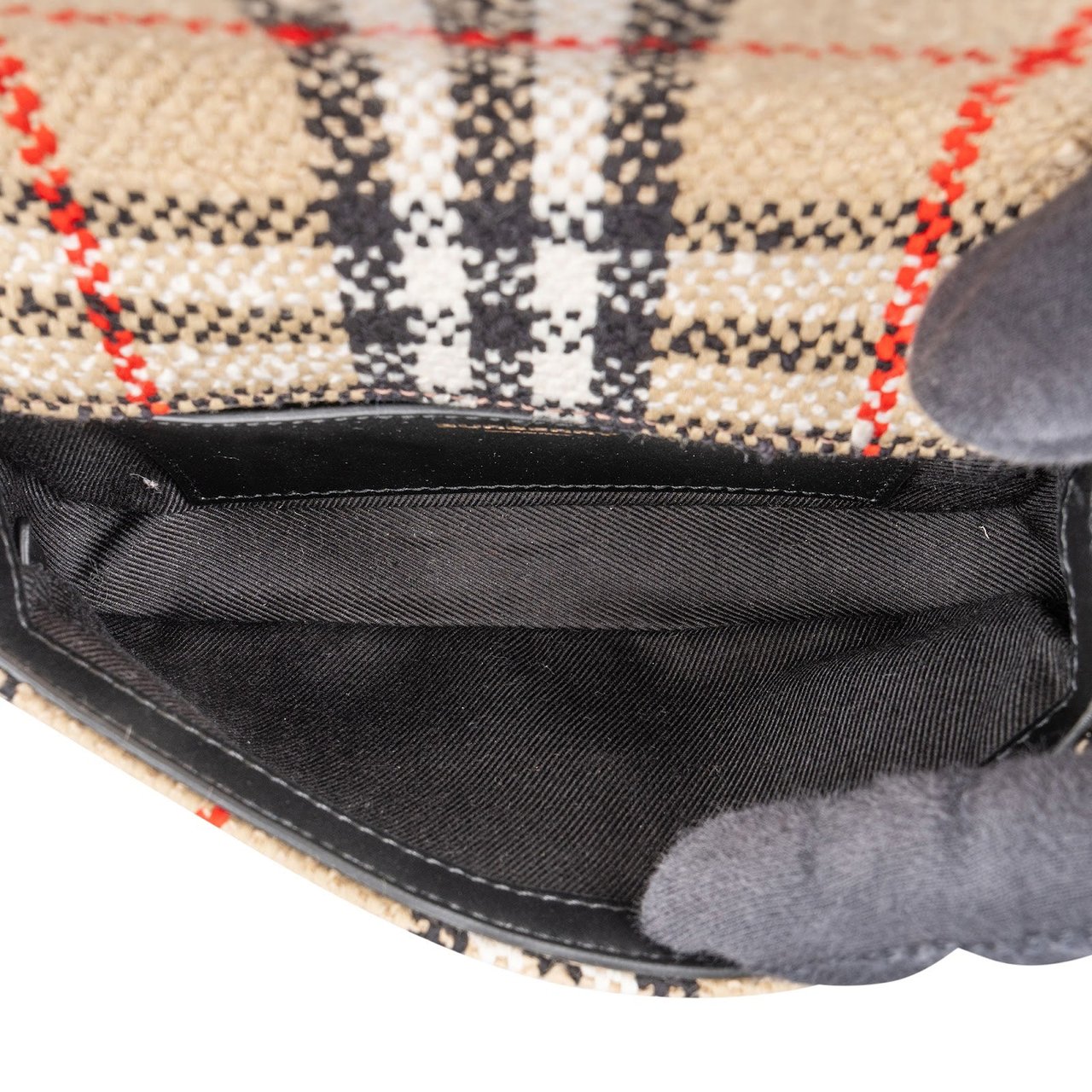 Burberry Tweed Check Lola Small Bouclé TB Crossbody Bag Beige