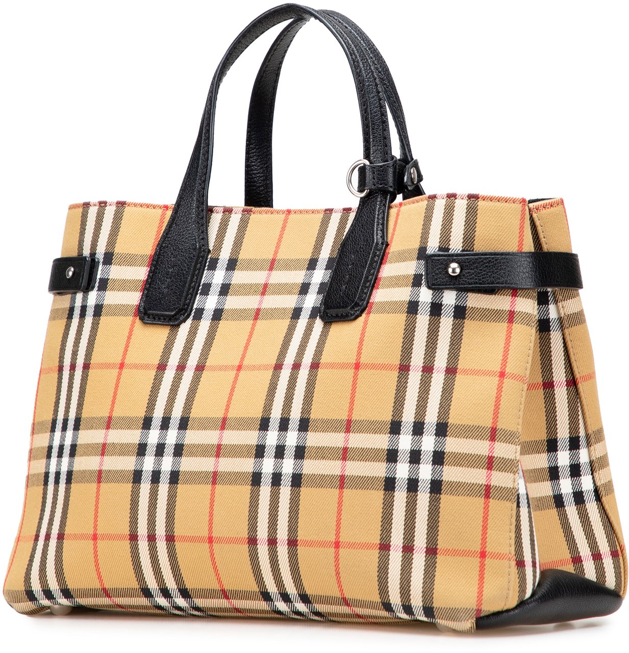 Burberry Medium House Check Canvas Banner Satchel Bruin