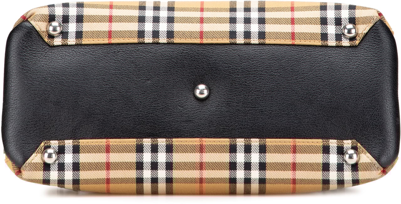 Burberry Medium House Check Canvas Banner Satchel Bruin