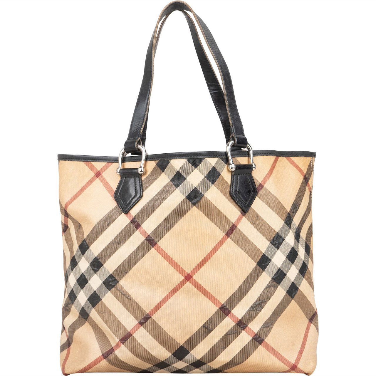 Burberry Burberry Nova-Check Monogram Tote Handbag Beige