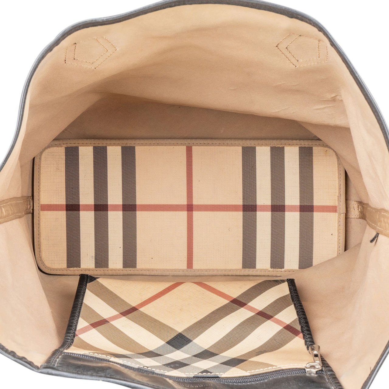 Burberry Burberry Nova-Check Monogram Tote Handbag Beige