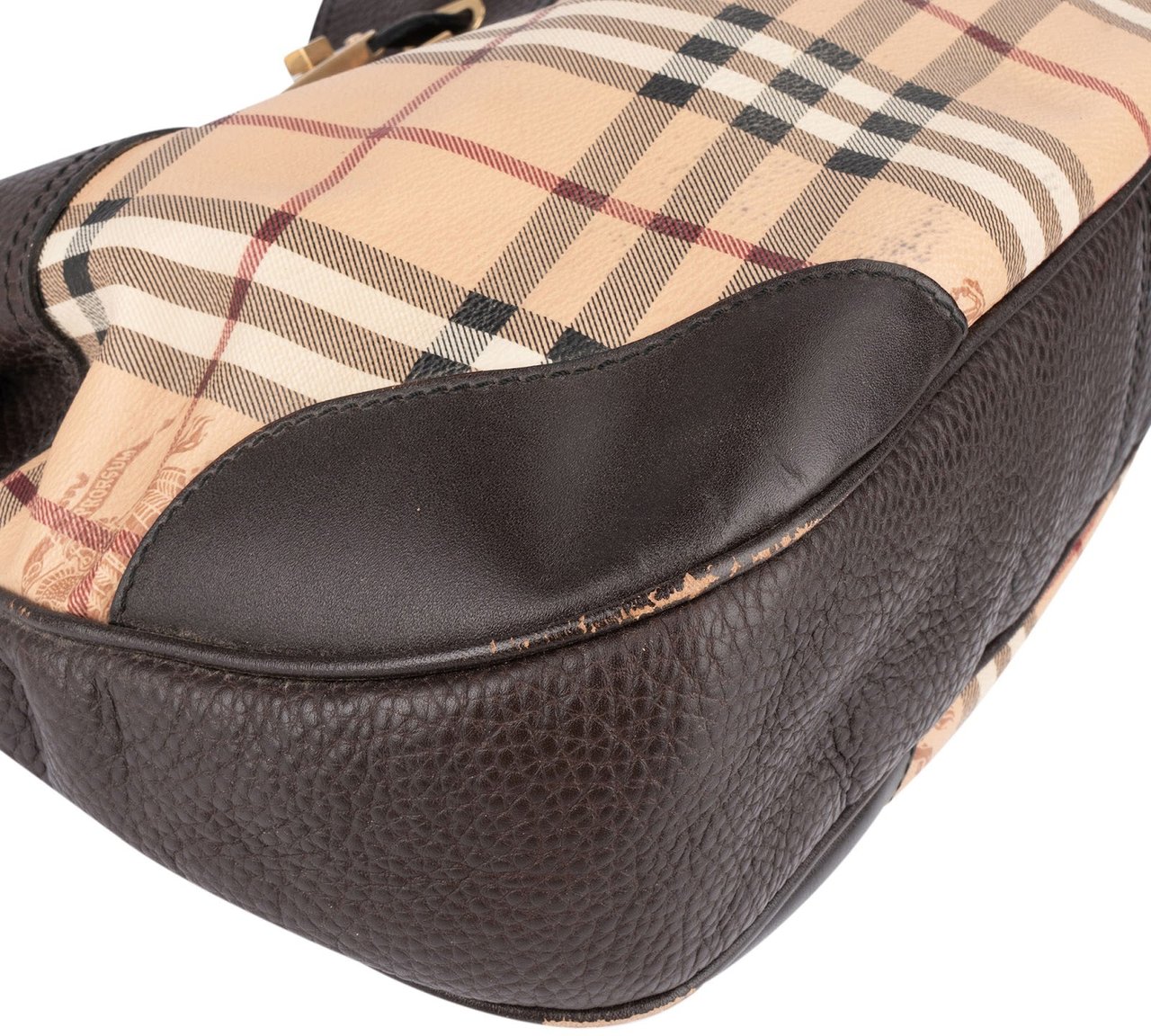 Burberry Burberry Nova Check Haymarket Hobo Shoulder Bag Beige