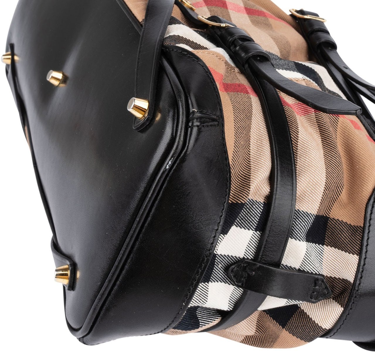 Burberry Burberry Nova-Check Monogram Medium Bridle Tote Handbag Beige