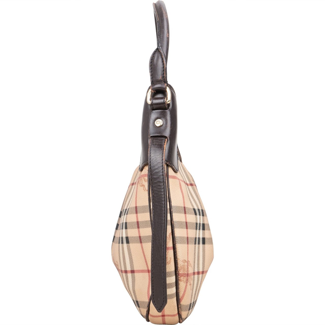 Burberry Haymarket Check Brooklyn Hobo Shoulder Bag Beige