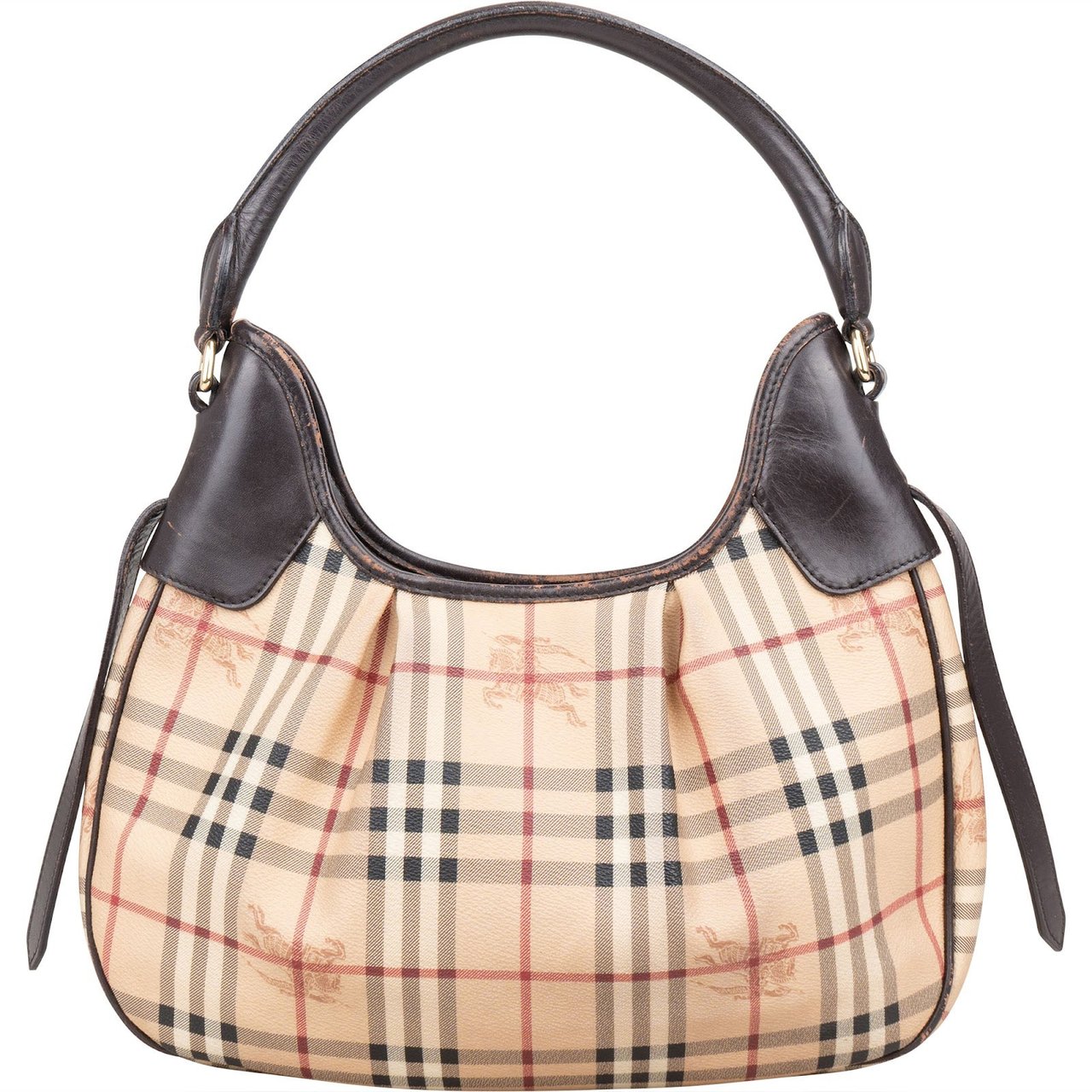 Burberry Burberry Haymarket Check Brooklyn Hobo Shoulder Bag Beige