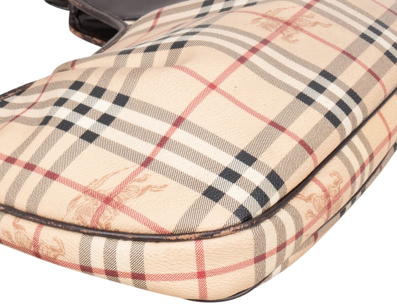 Burberry Haymarket Check Brooklyn Hobo Shoulder Bag Beige