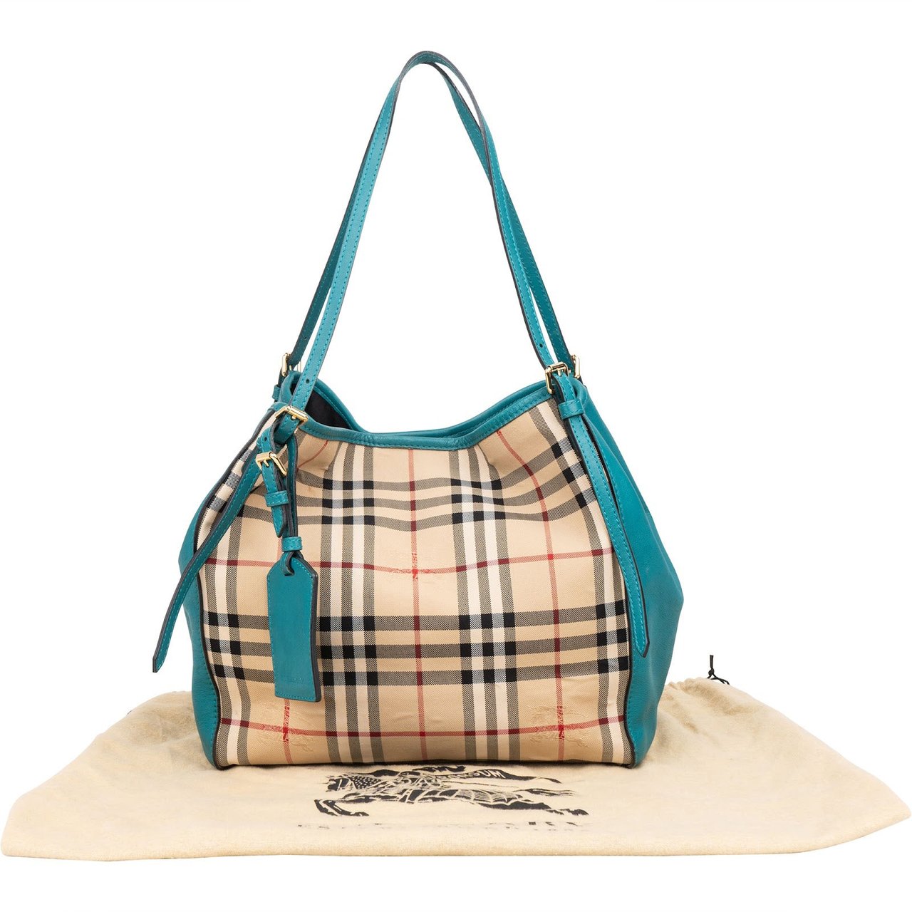 Burberry Burberry Nova-Check Canvas and Leather Canterbury Tote Shoulder Bag Beige