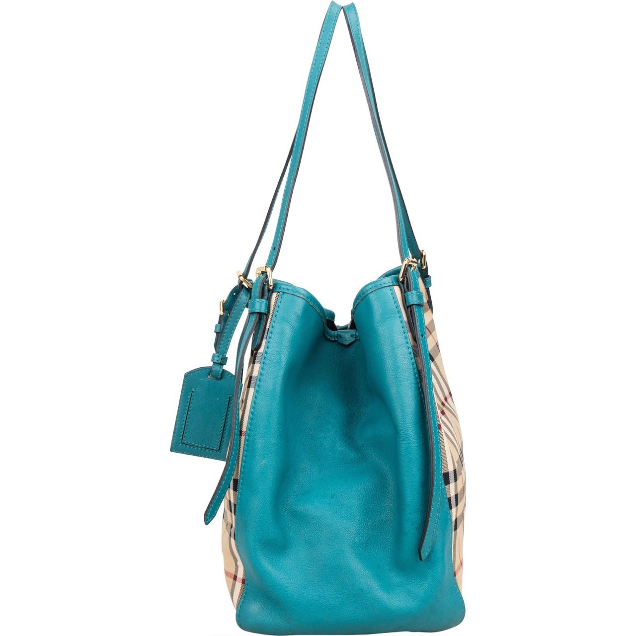 Burberry Burberry Nova-Check Canvas and Leather Canterbury Tote Shoulder Bag Beige