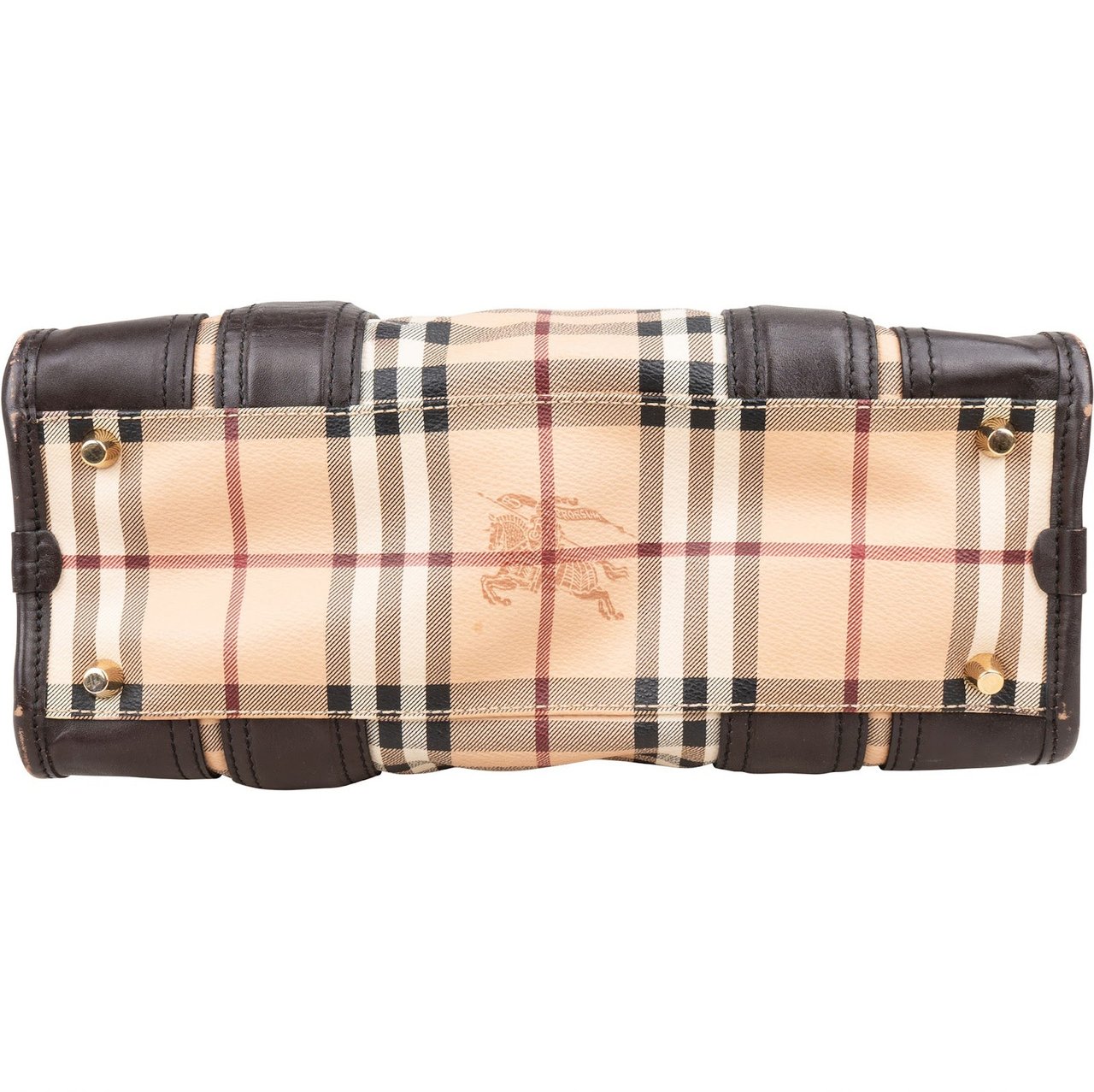 Burberry Burberry Haymarket Check Minford Satchel Handbag Beige