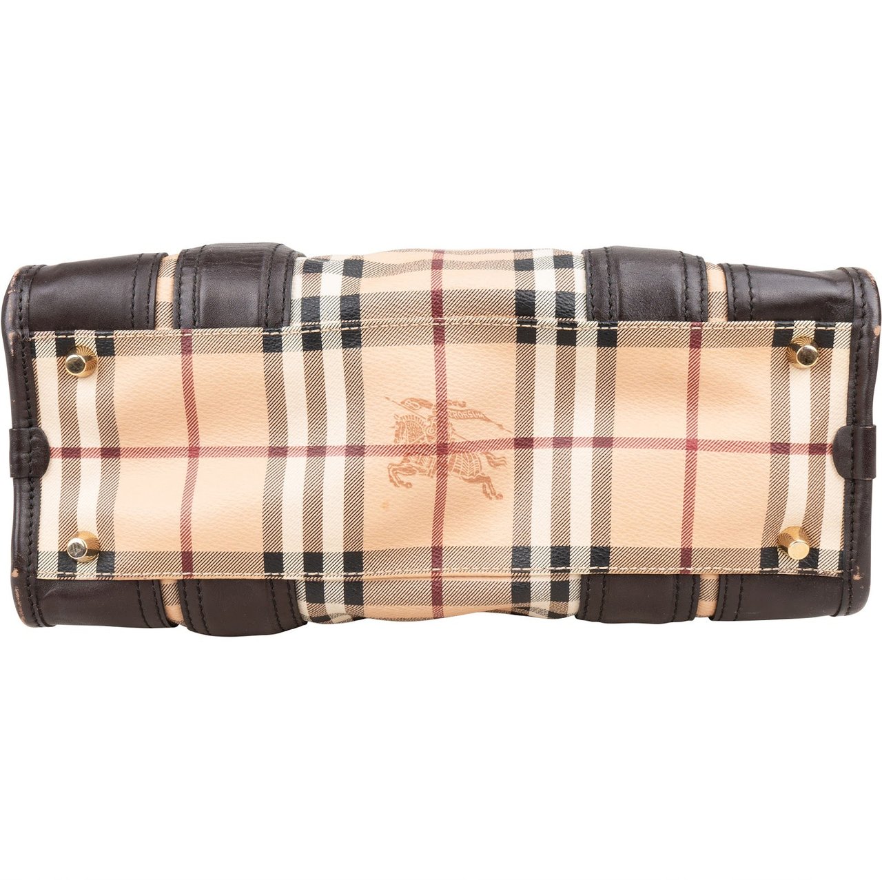 Burberry Haymarket Check Minford Satchel Handbag Beige