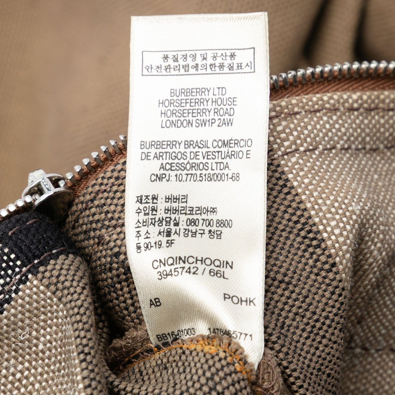 Burberry Medium Mega Check Canvas Ashby Bucket Bag Bruin