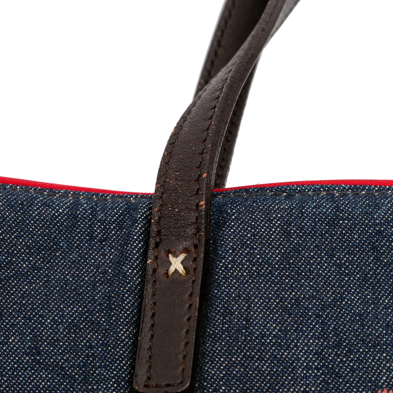 Burberry Embroidered Denim Tote Blauw