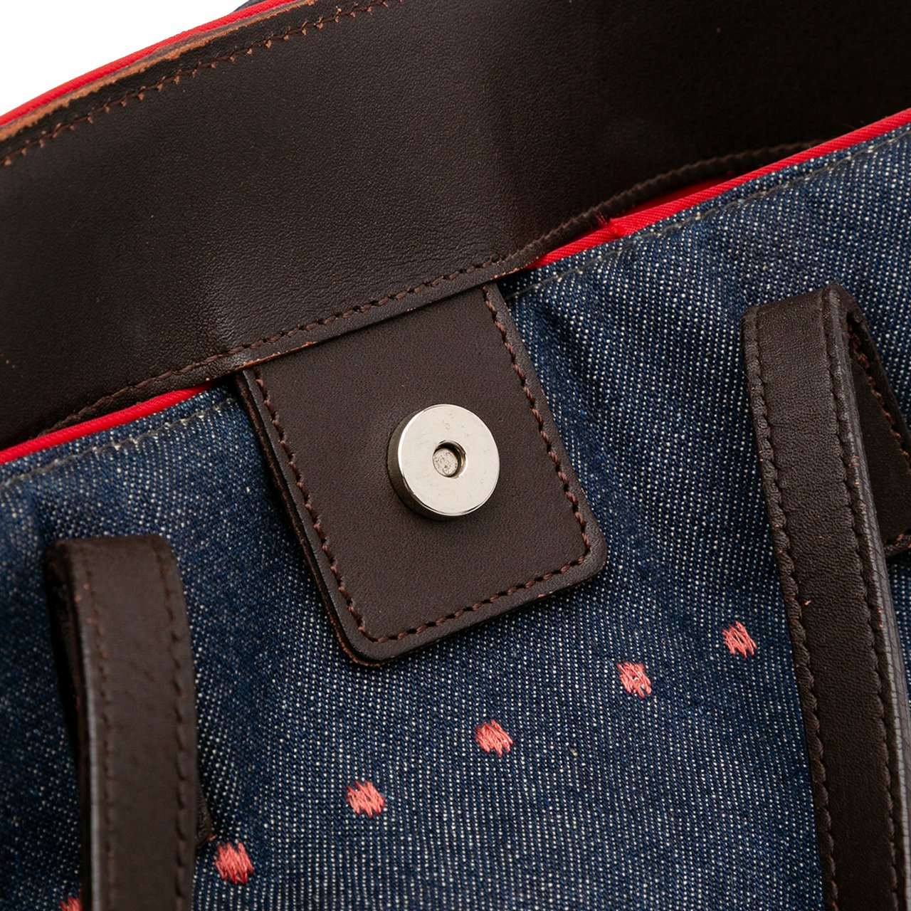 Burberry Embroidered Denim Tote Blauw