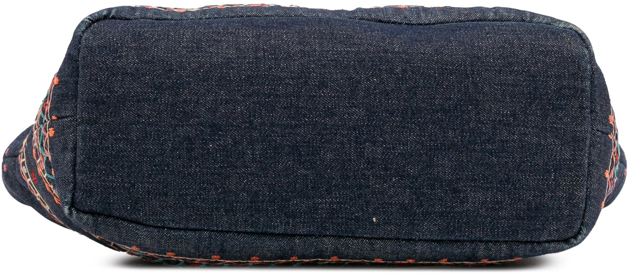 Burberry Embroidered Denim Tote Blauw