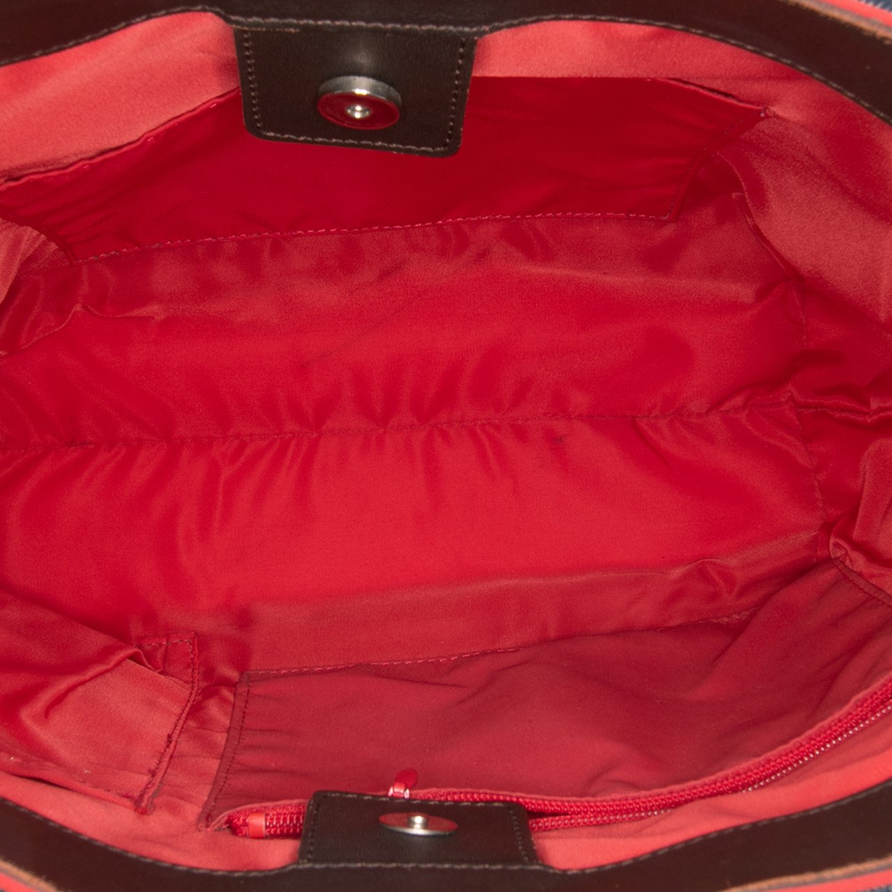 Burberry Embroidered Denim Tote Blauw