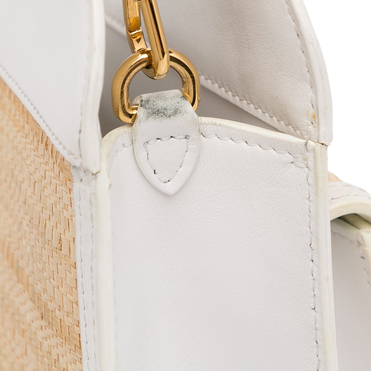 Burberry Pocket Raffia Satchel Bruin