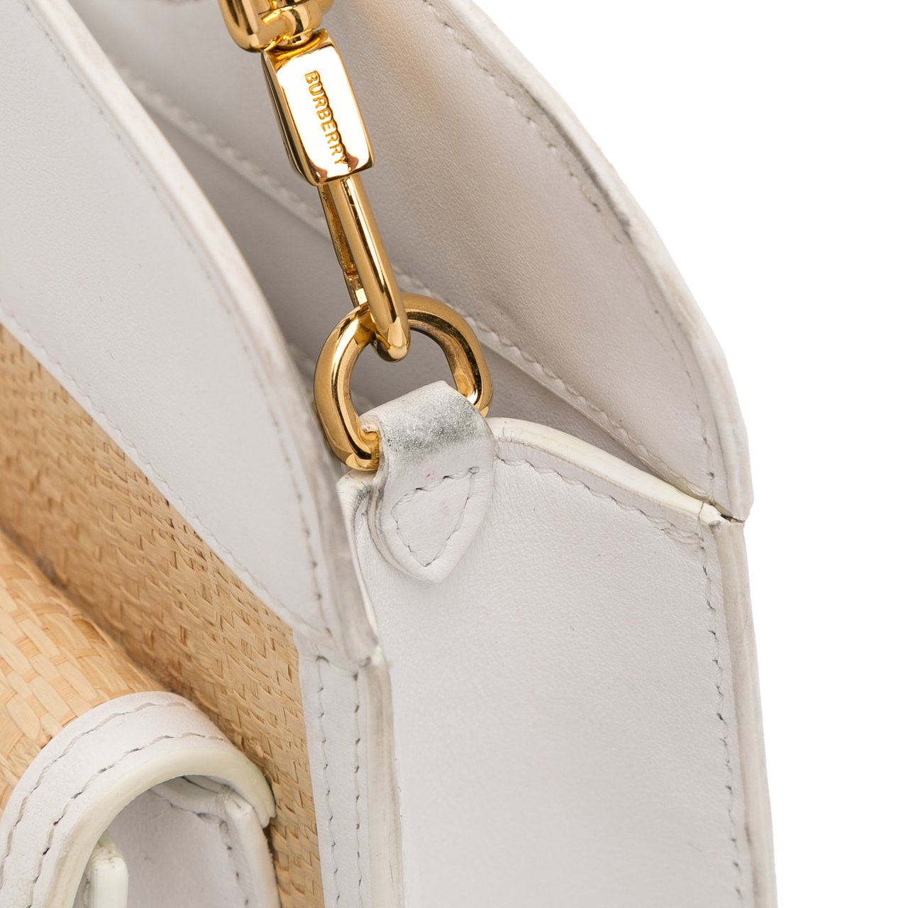 Burberry Pocket Raffia Satchel Bruin