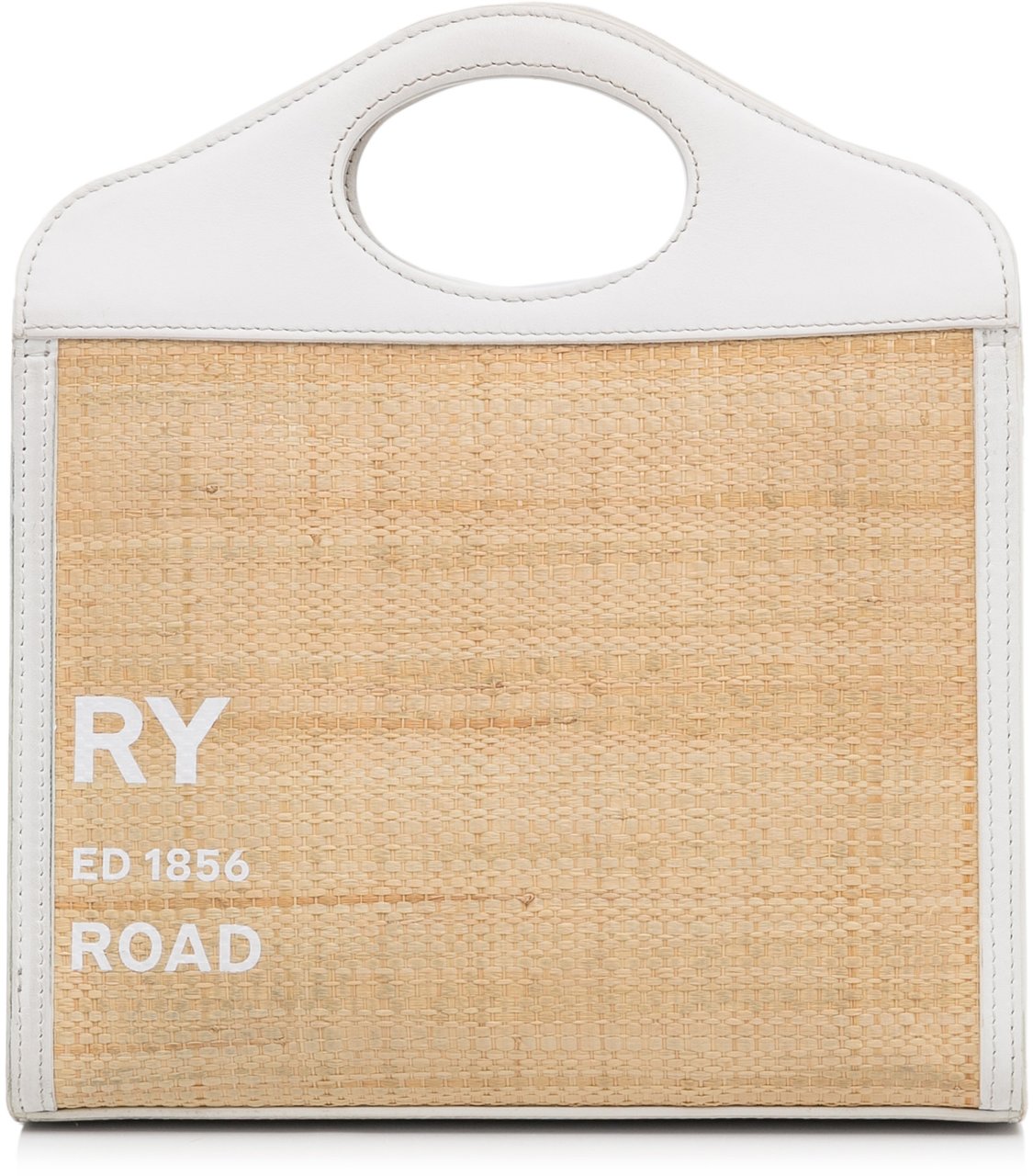 Burberry Pocket Raffia Satchel Bruin