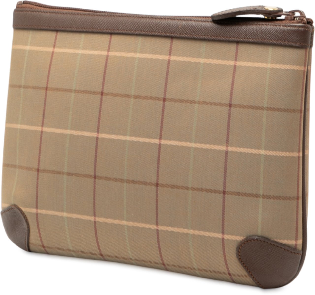 Burberry Vintage Check Canvas Clutch Bruin