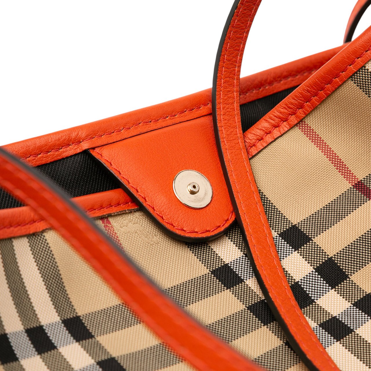 Burberry Small Haymarket Check Canvas and Leather Canterbury Tote Bruin