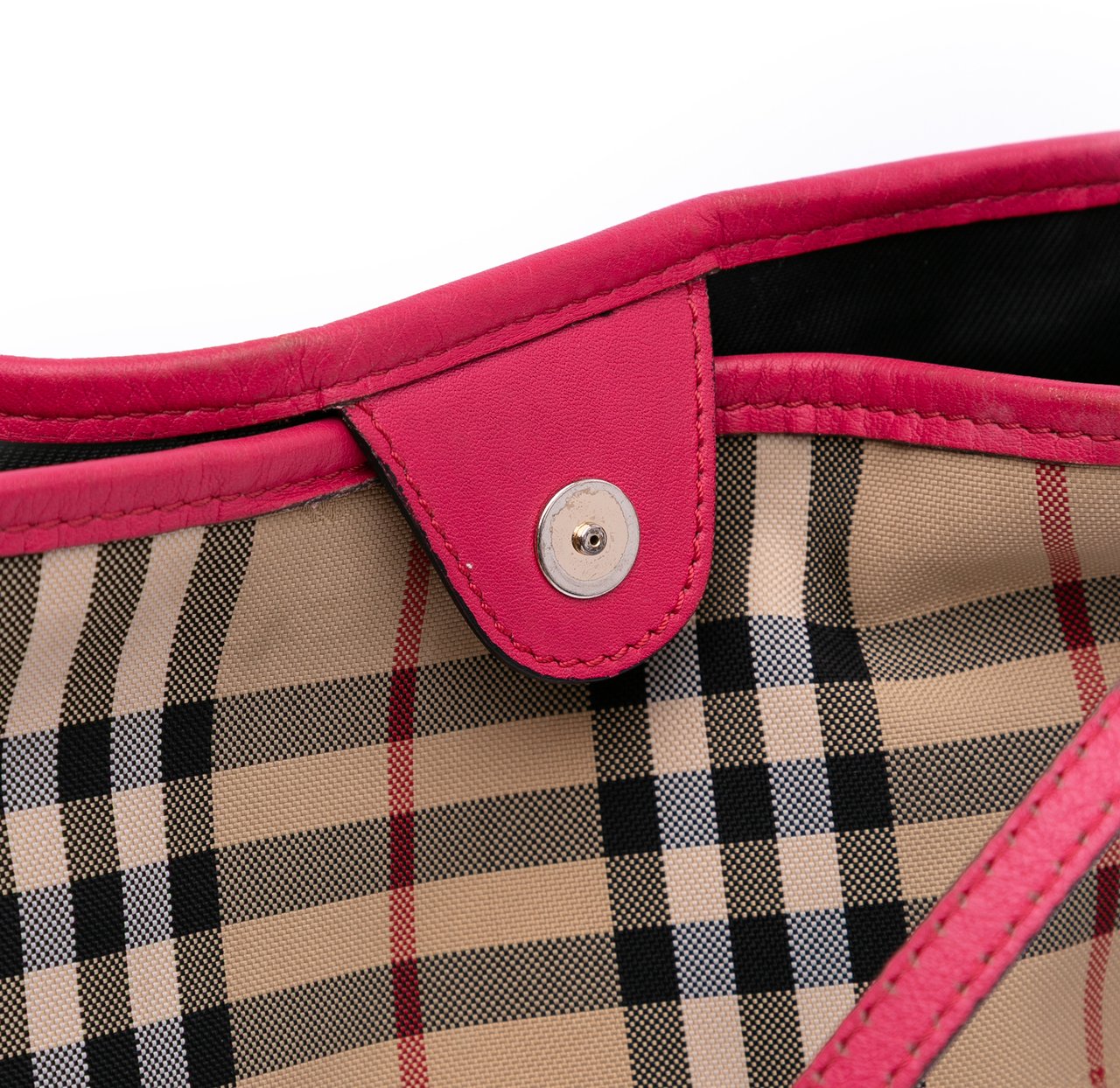 Burberry Small Haymarket Check Canvas and Leather Canterbury Tote Bruin