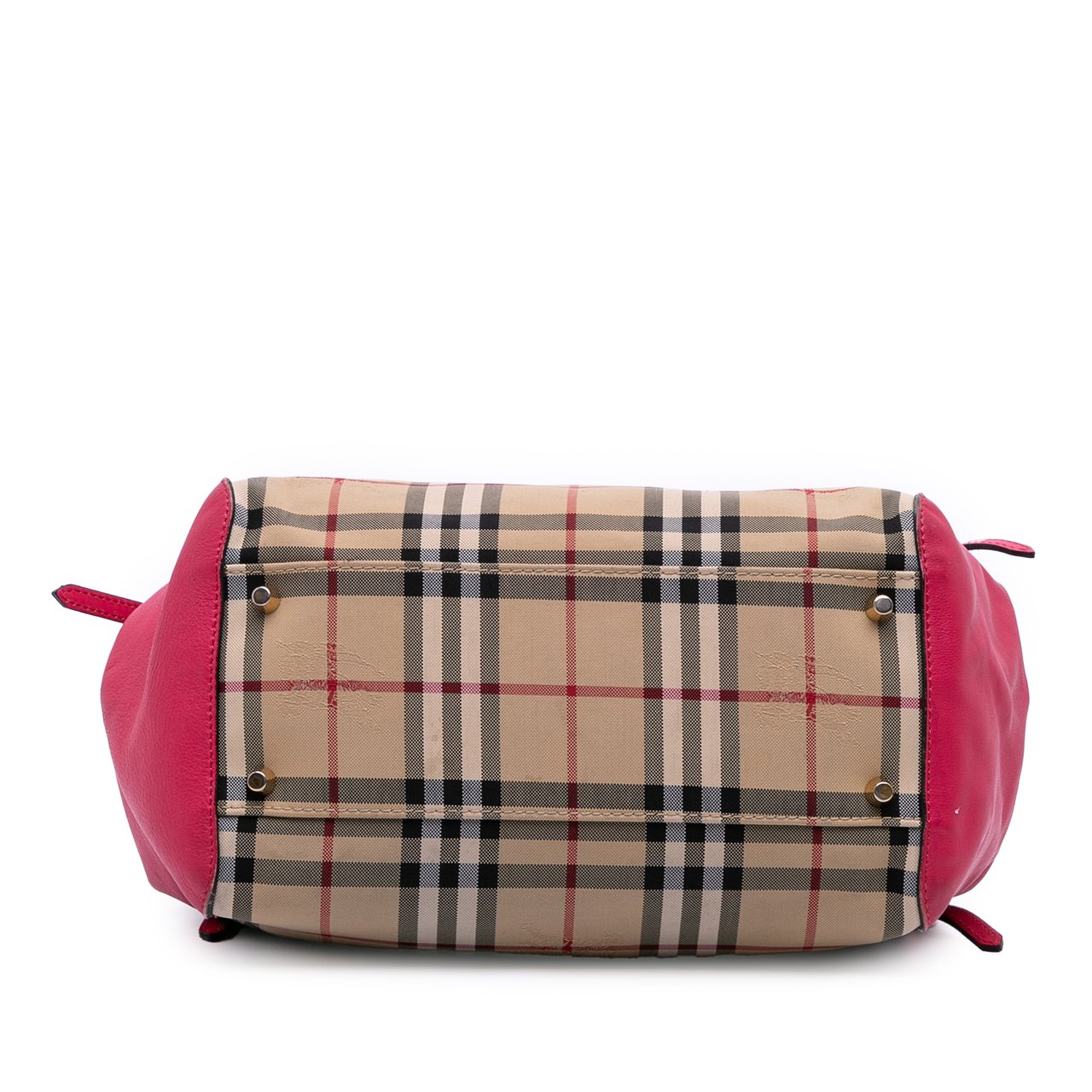 Burberry Small Haymarket Check Canvas and Leather Canterbury Tote Bruin