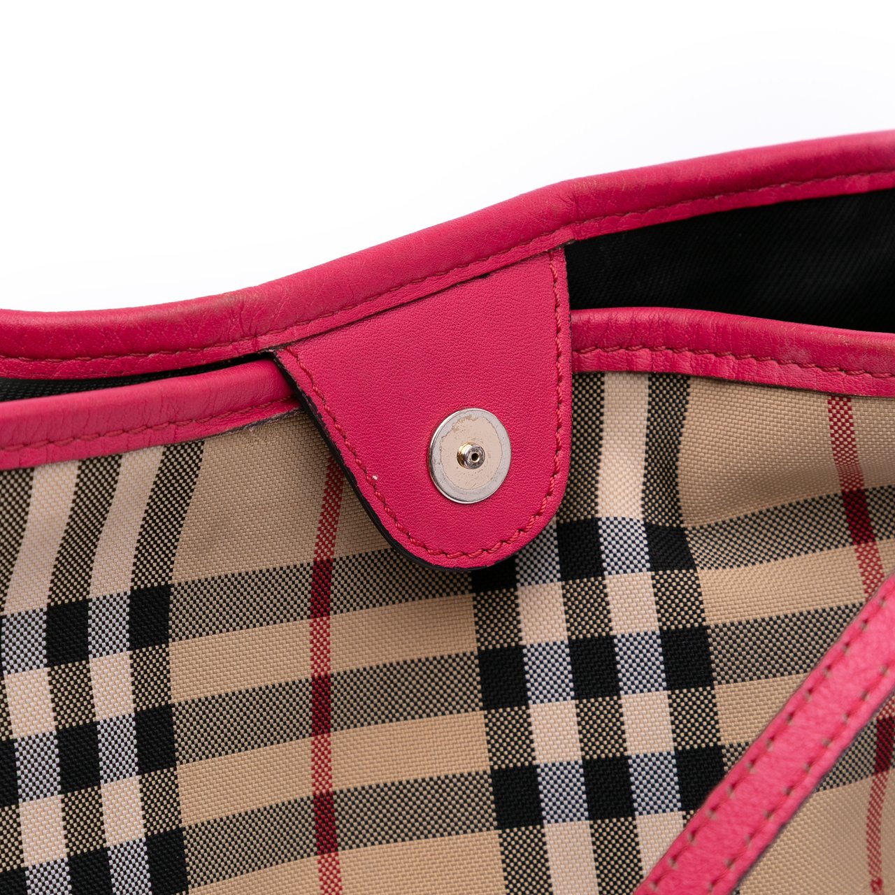 Burberry Small Haymarket Check Canvas and Leather Canterbury Tote Bruin