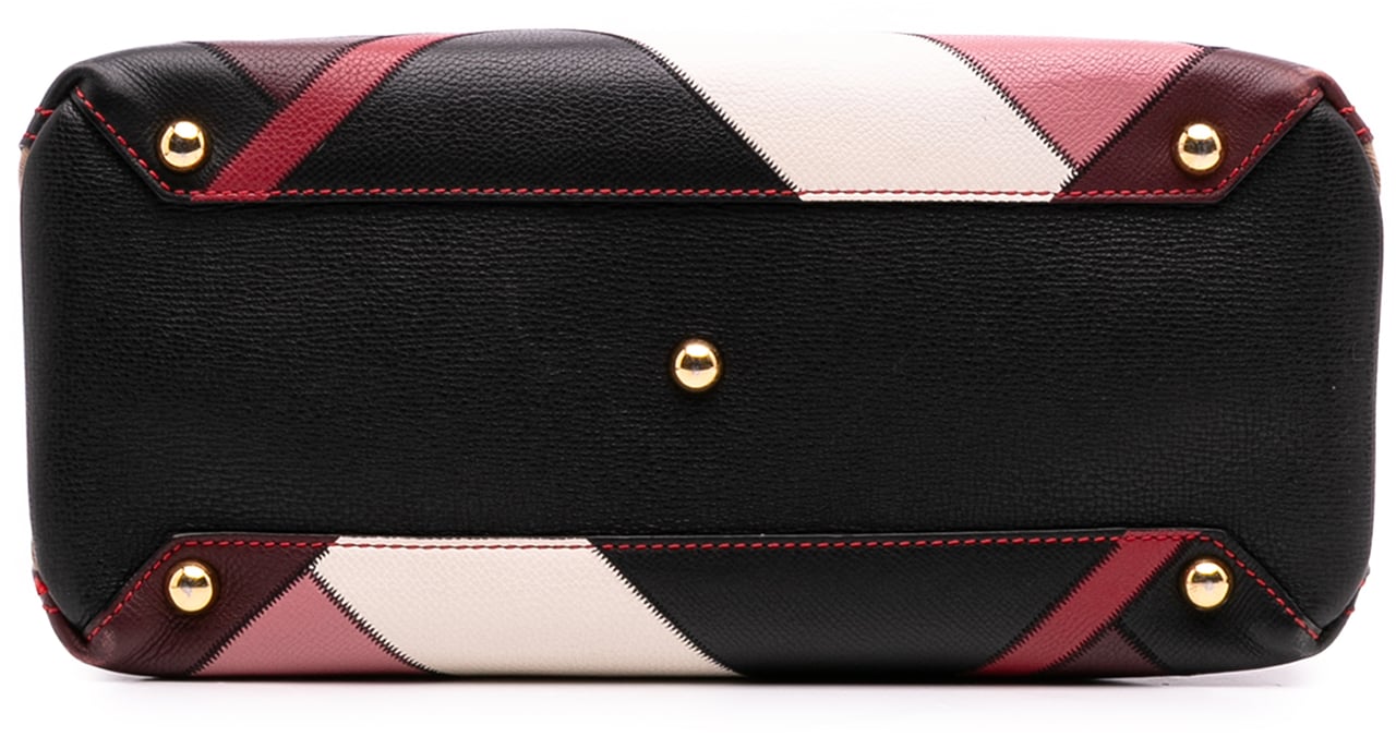 Burberry Medium Leather Patchwork and House Check Banner Satchel Rood