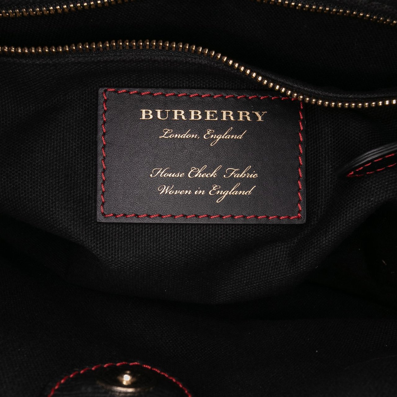 Burberry Medium Leather Patchwork and House Check Banner Satchel Rood