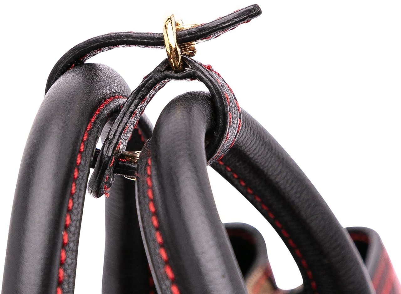 Burberry Medium Leather Patchwork and House Check Banner Satchel Rood