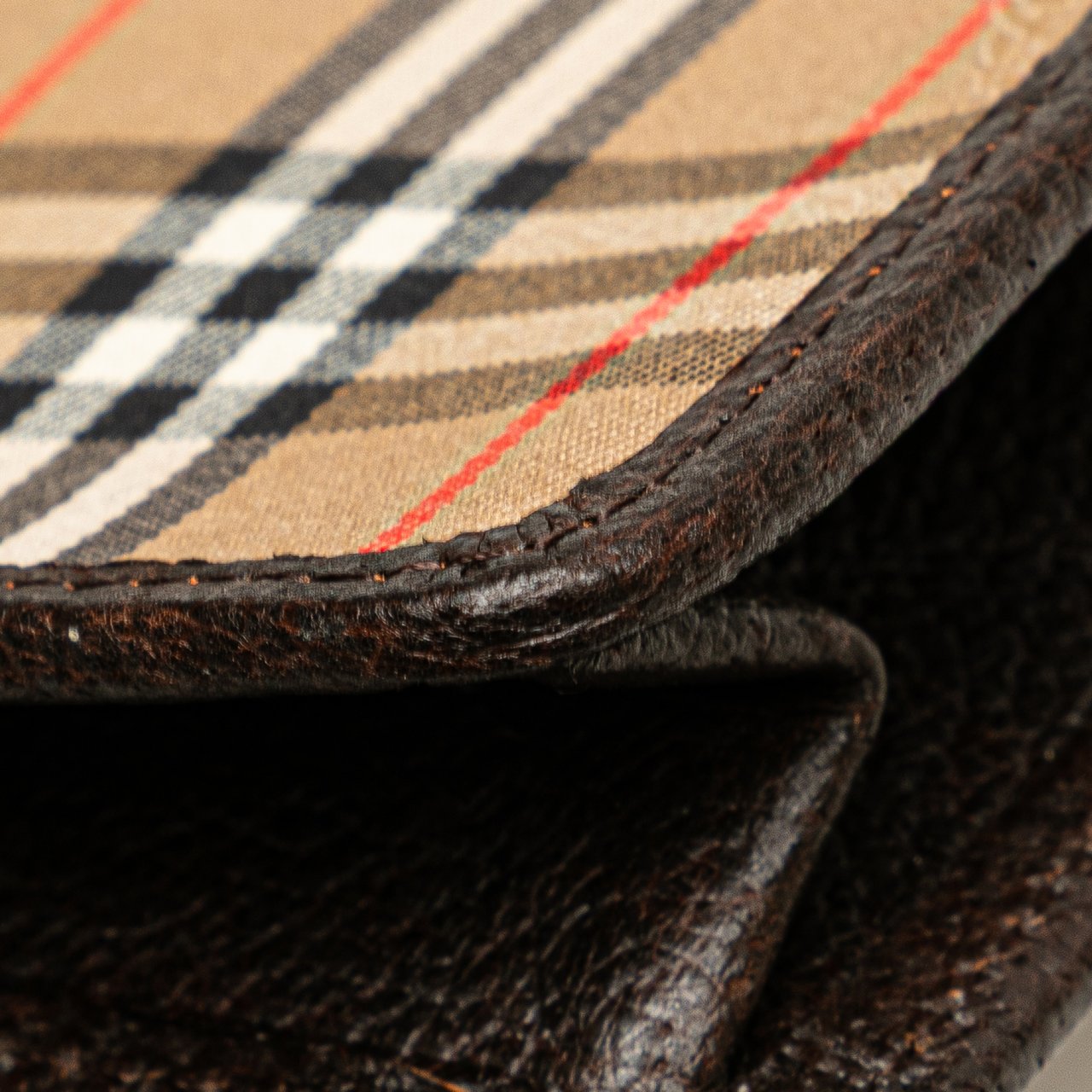 Burberry Haymarket Check Canvas Clutch Bruin