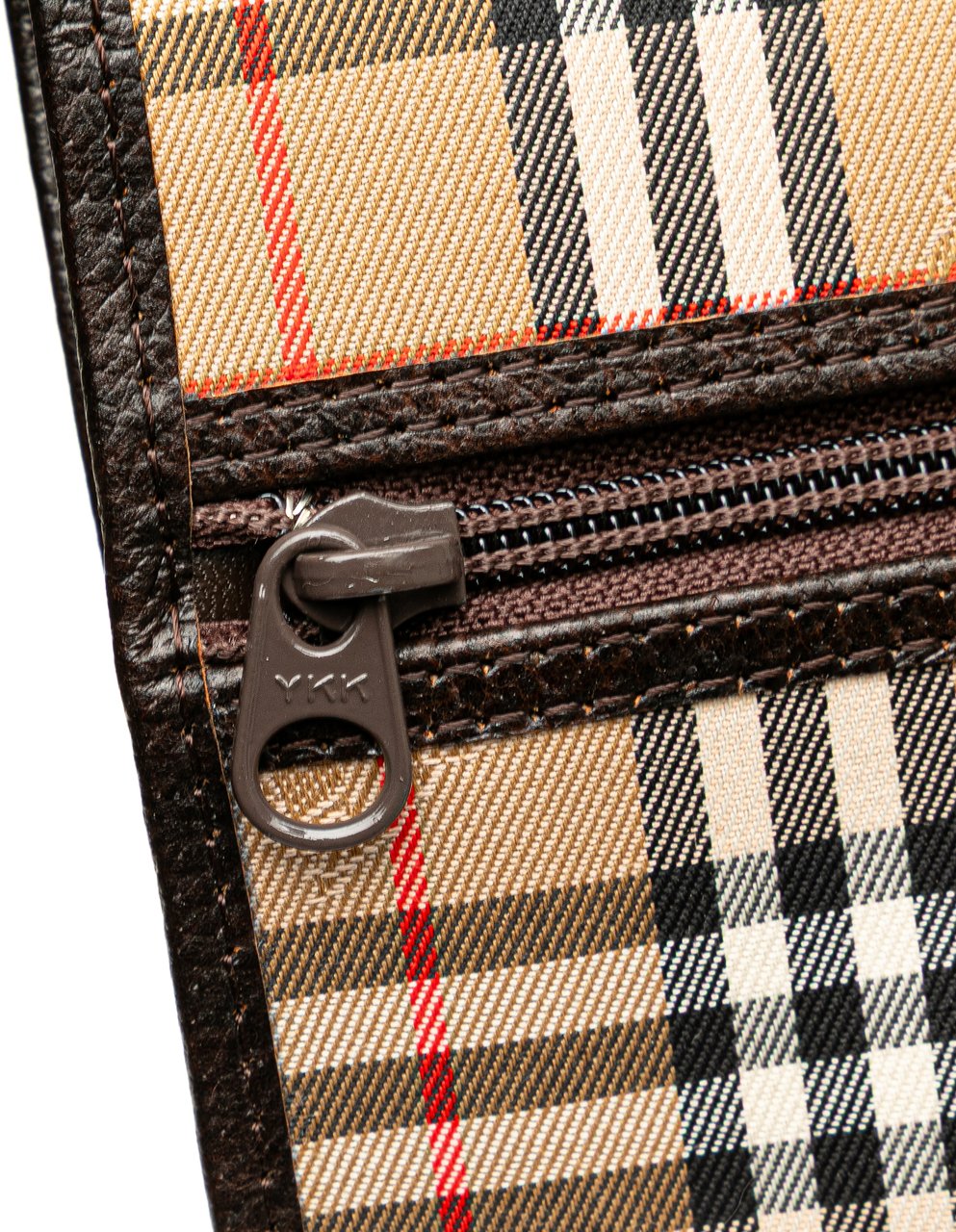Burberry Haymarket Check Canvas Clutch Bruin