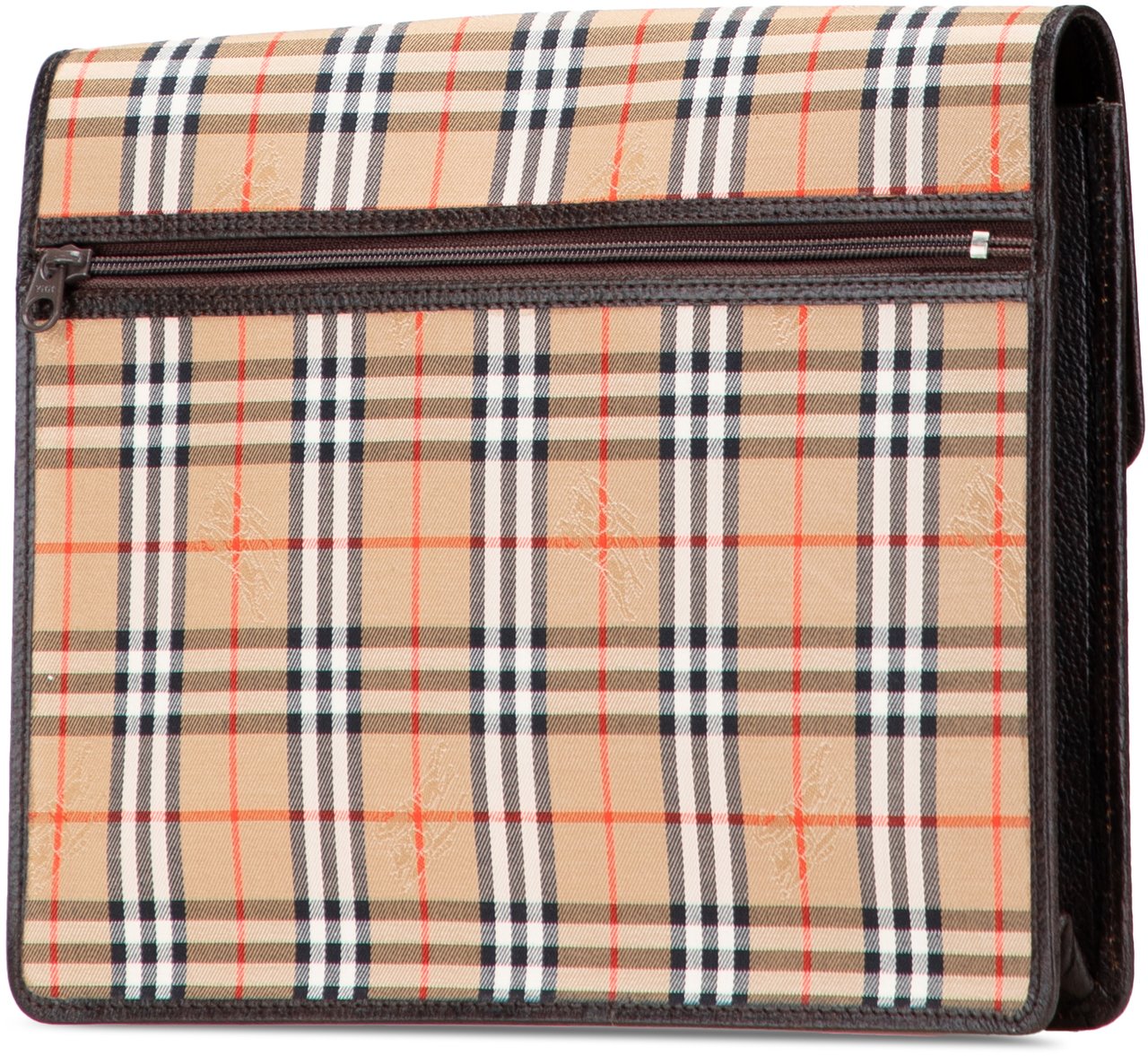 Burberry Haymarket Check Canvas Clutch Bruin