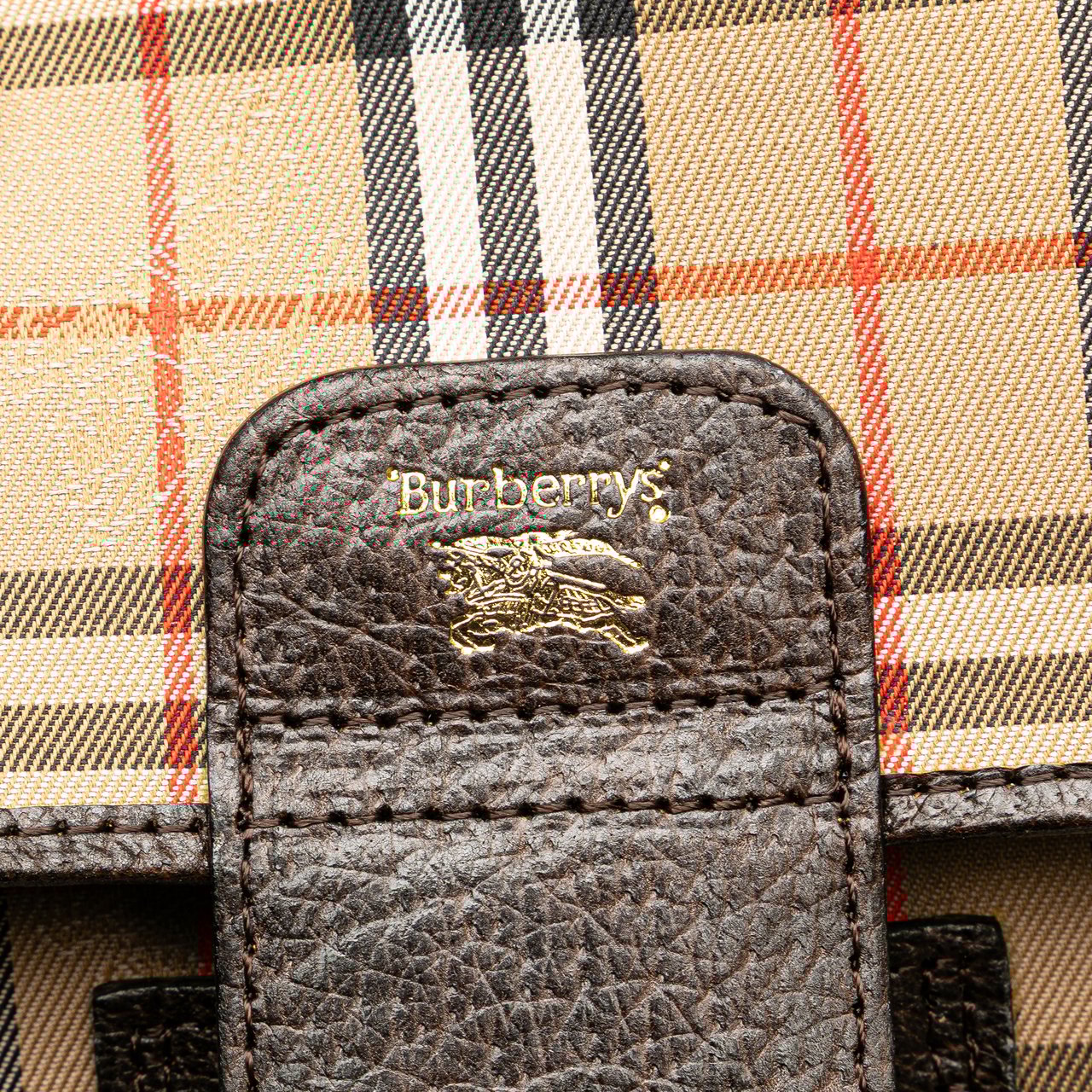 Burberry Haymarket Check Canvas Clutch Bruin