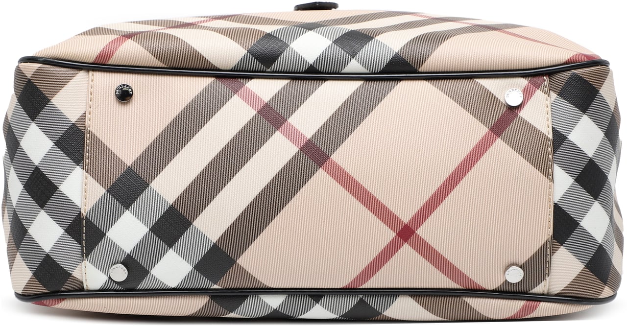Burberry Supernova Check Coated Canvas Tote Bruin