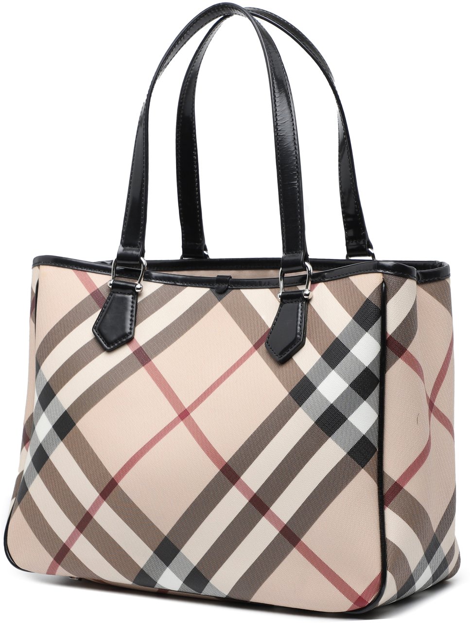 Burberry Supernova Check Coated Canvas Tote Bruin