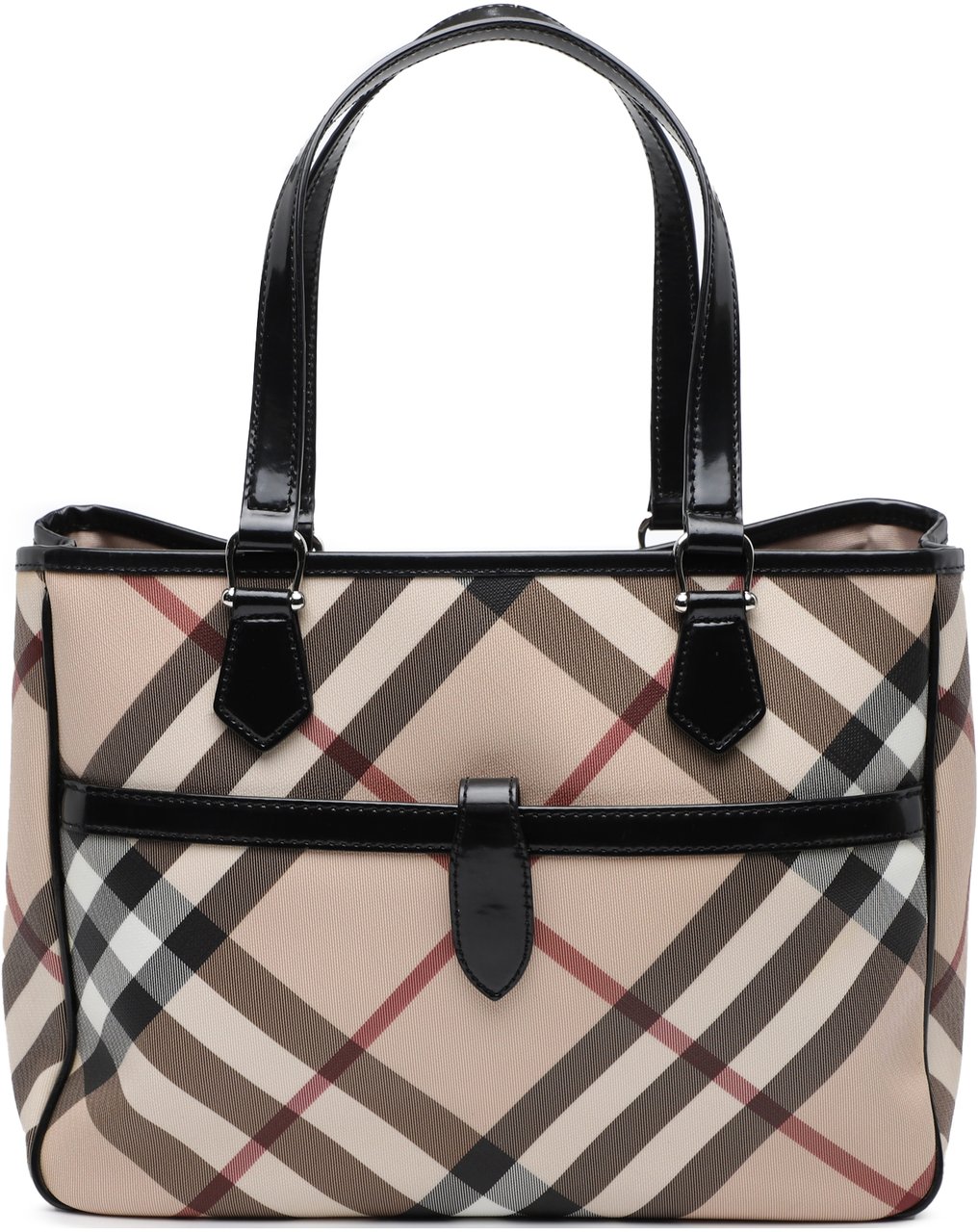 Burberry Supernova Check Coated Canvas Tote Bruin