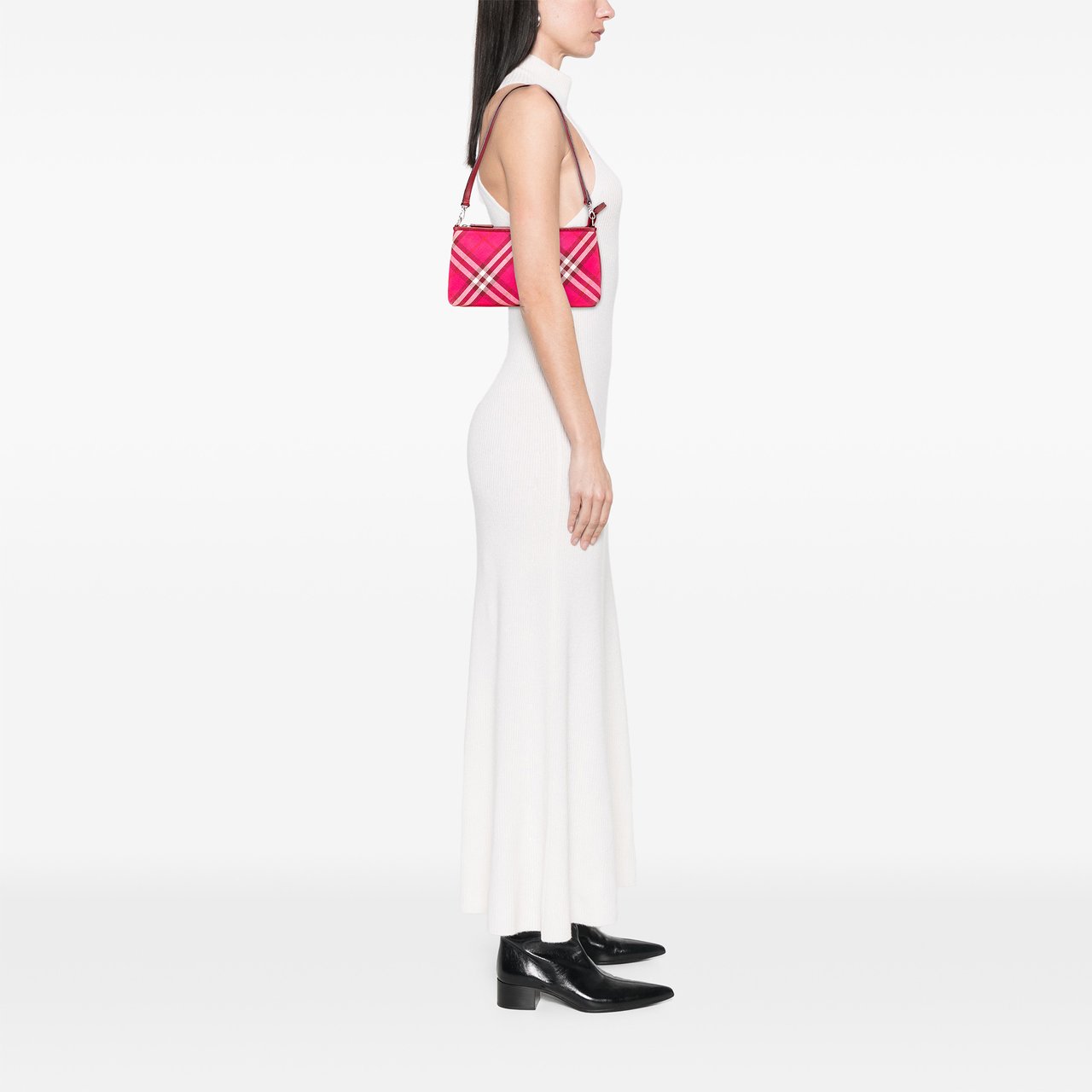 Burberry Supernova Check Canvas Pochette Roze