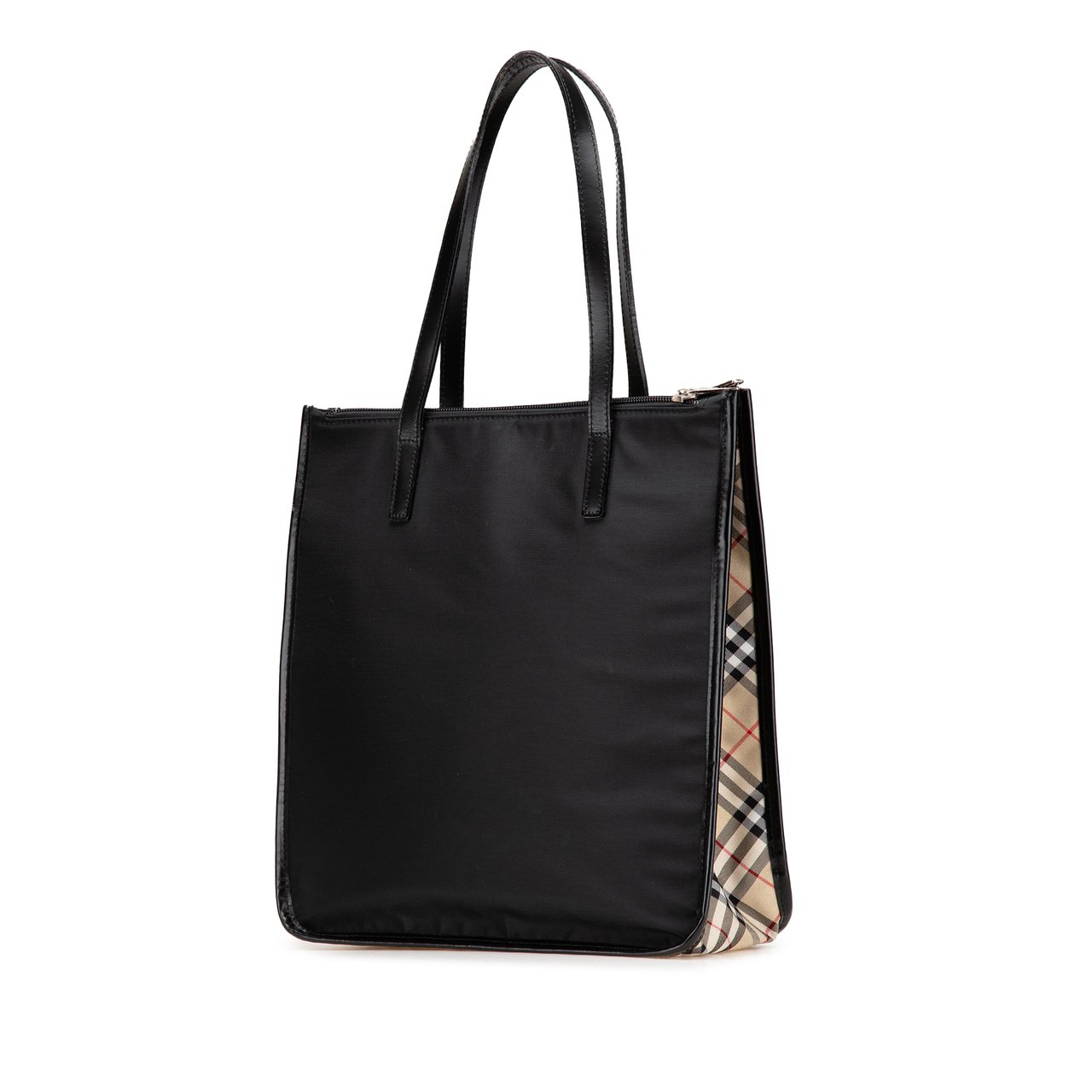 Burberry Nova Check Trimmed Nylon Tote Zwart