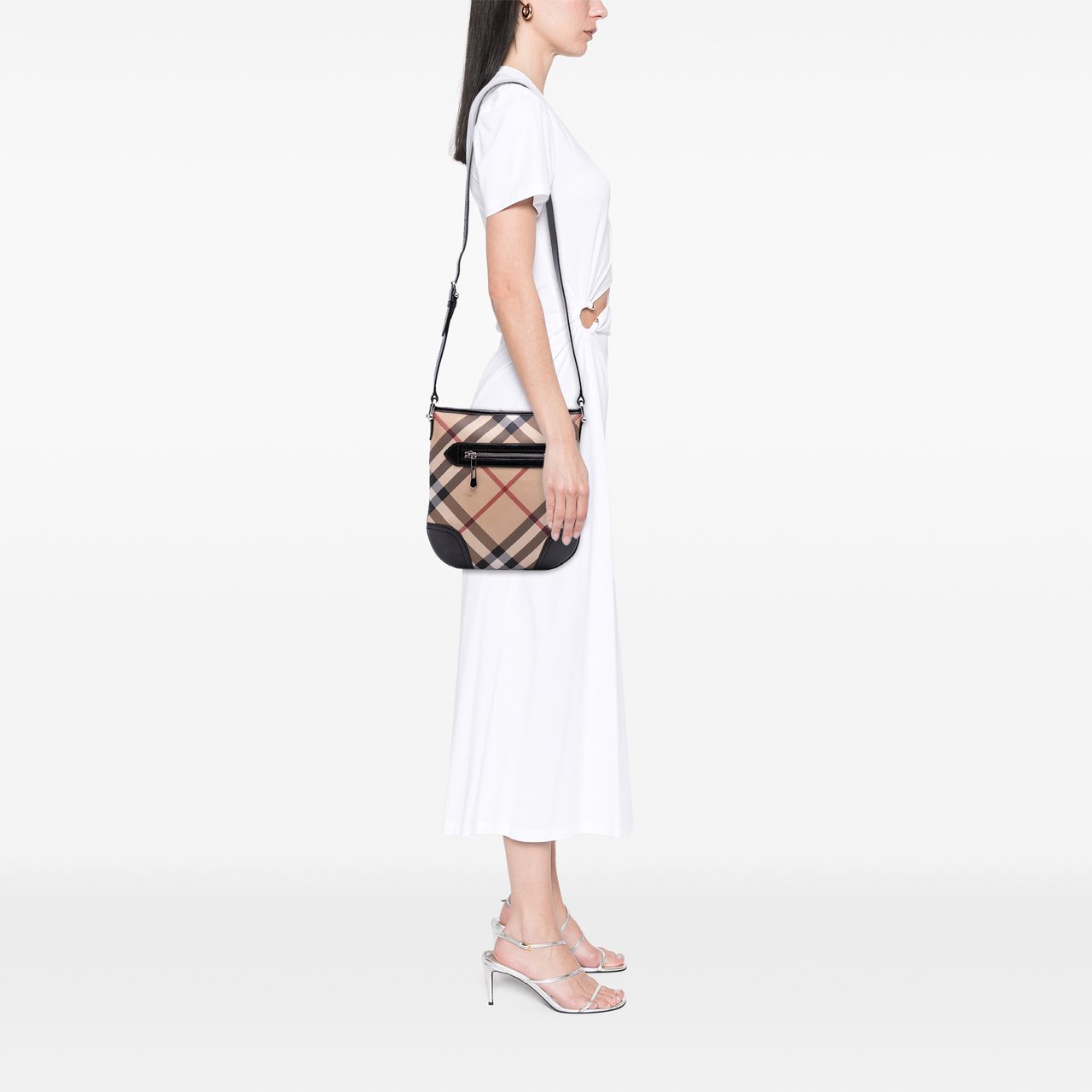 Burberry Supernova Check Coated Canvas Dryden Crossbody Bruin